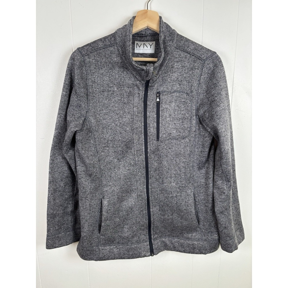 Mark New York Performance Coat, Herringbone Black and Grey Women's Size Large